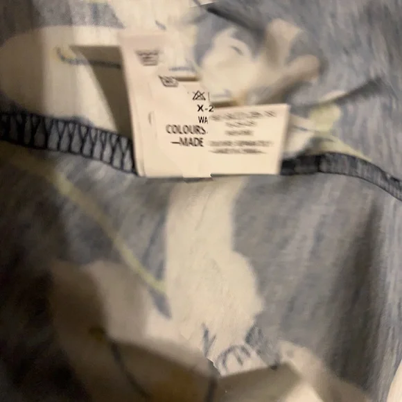 Blue and Cream Casual Sundress with deep V neck fits like a large. - Picture 10 of 12